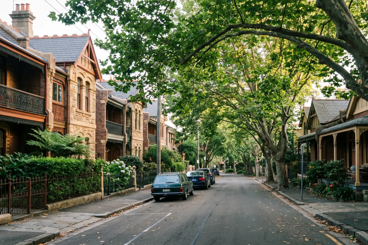Residential property and streetscape in Mosman, Sydney